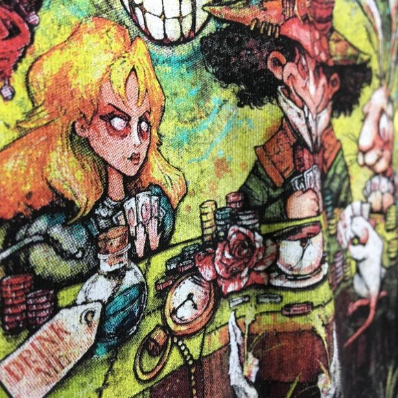 Big Chris Art T Shirt XXL Get Down Art Graphic Adult Deranged Alice Wonderland - Picture 3 of 10